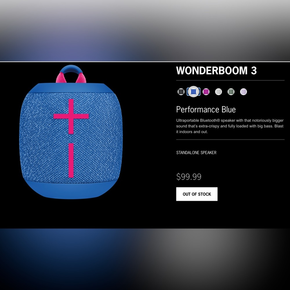 NIB Ultimate Ears Wireless Bluetooth Wonderboom 3 Speaker (Blue)
